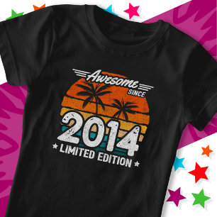 Camiseta Nacido en 2014 Edición Limitada Retro Awesome Desd