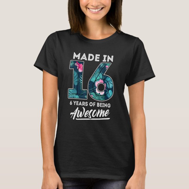 Camiseta Nacido En 2016 Chicas Adolescentes De 6 Años Para  (Anverso)