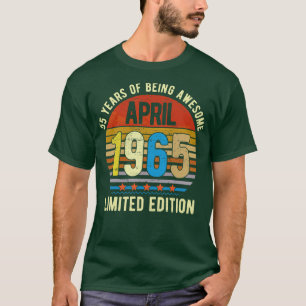 Camiseta Nacido en abril de 1965 Edición limitada Regalos d