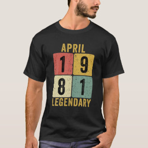 Camiseta Nacido En Abril De 1981 40º Regalo De Cumpleaños, 