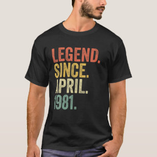 Camiseta Nacido en abril de 1981 Leyenda desde abril de 198