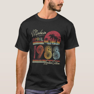 Camiseta Nacido En Abril De 1988 34º Cumpleaños Hecho En 19