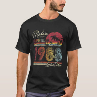 Camiseta Nacido En Abril De 1988 34º Cumpleaños Hecho En 19