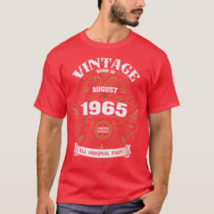 Camiseta Nacido en agosto de 1965 Cumpleaños