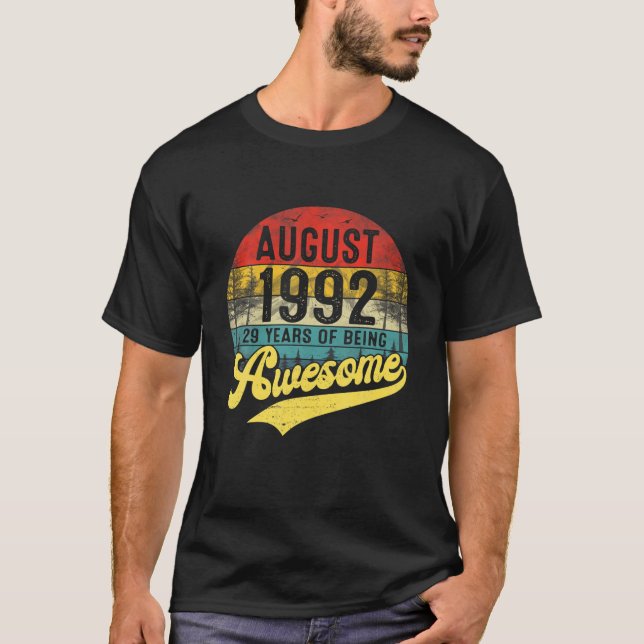 Camiseta Nacido En Agosto De 1992 Edición Limitada 29º Cump (Anverso)