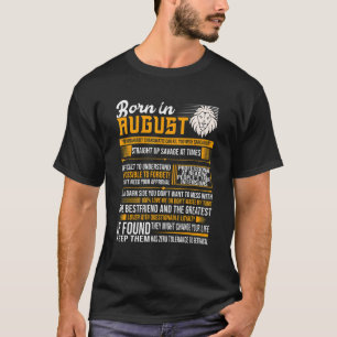 Camiseta Nacido En Agosto Leo Zodiac Virgo Cumpleaños Mes D