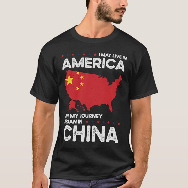 Camiseta Nacido en China Estados Unidos Estadounidense Ciud (Anverso)