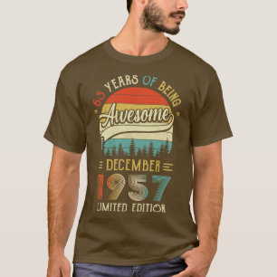 Camiseta Nacido En Diciembre De 1957 65º Cumpleaños Hecho E