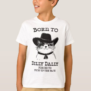 Camiseta Nacido En Dilly Dally Funny Cowboy Cat Y2k Meme