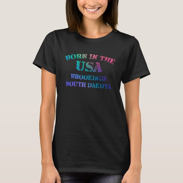 Camiseta Nacido en EE.UU. Brookings South Dakota 1 (Anverso)