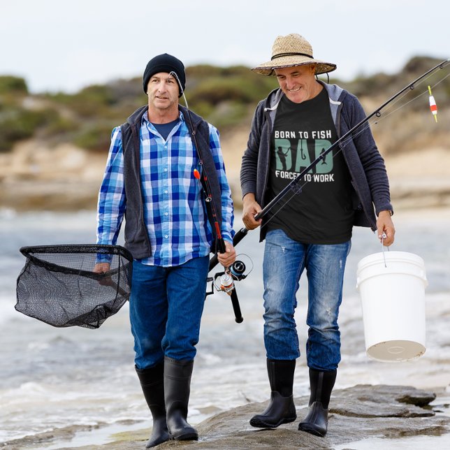 Camiseta Nacido en el Día del Padre Pescador, gracioso pesc (Born to Fish Father’s Day, Fisherman T-shirt)