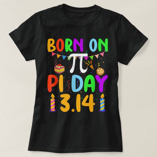 Camiseta Nacido en el Día Pi número 3.14 ecuaciones de mate (Diseño del anverso)