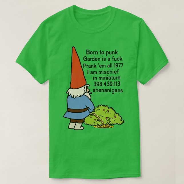 Camiseta Nacido en el Punk Garden Gnome (Diseño del anverso)