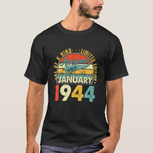 Camiseta Nacido En Enero De 1944 78º Regalo De Cumpleaños R
