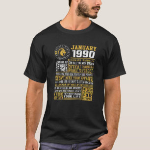 Camiseta Nacido En Enero De 1990 Hechos T S Para Hombres, M