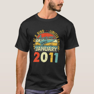 Camiseta Nacido En Enero De 2011 11º Regalo De Cumpleaños R