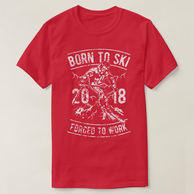 Camiseta Nacido en esquí (Diseño del anverso)