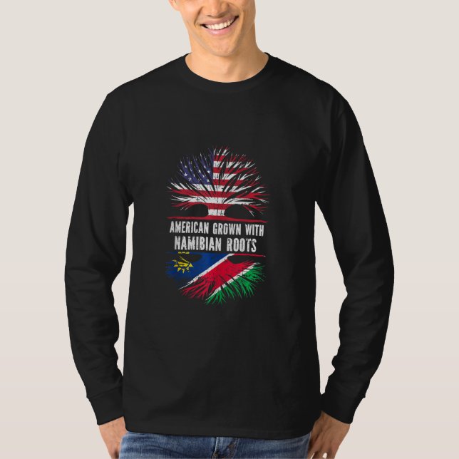 Camiseta Nacido En Estados Unidos Con Raíces De Namibia Ban (Anverso)