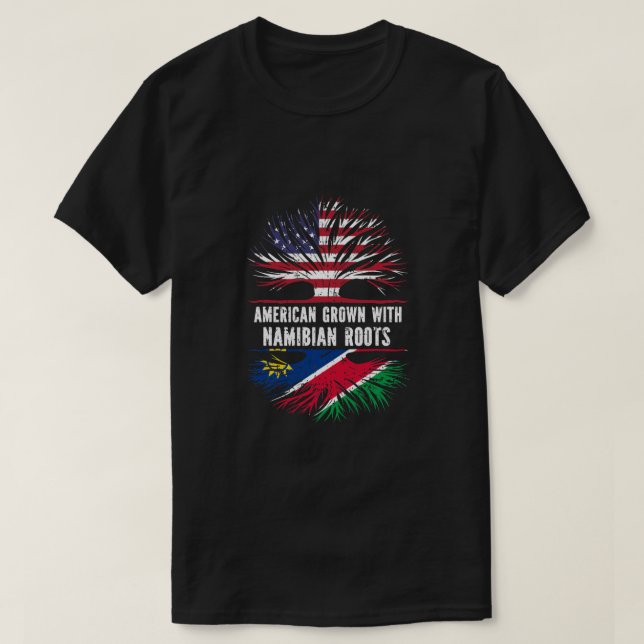 Camiseta Nacido en Estados Unidos con raíces namibias, band (Diseño del anverso)