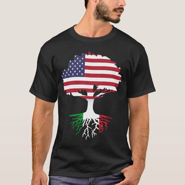 Camiseta Nacido en Estados Unidos Italia Roots America Crec (Anverso)