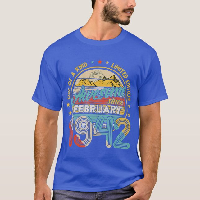 Camiseta Nacido En Febrero De 1942 79º Regalo De Cumpleaños (Anverso)