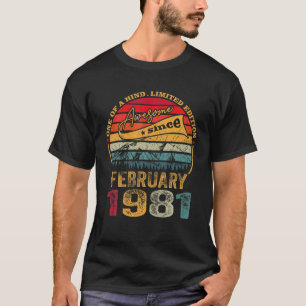 Camiseta Nacido En Febrero De 1981 40 Años Retro