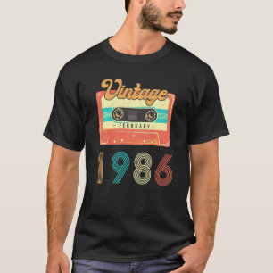 Camiseta Nacido En Febrero De 1986 Retro De Cumpleaños De 3