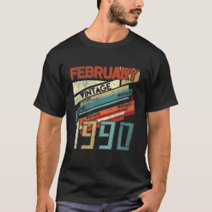 Camiseta Nacido En FEBRERO De 1990 300Th Years Retro Vintag