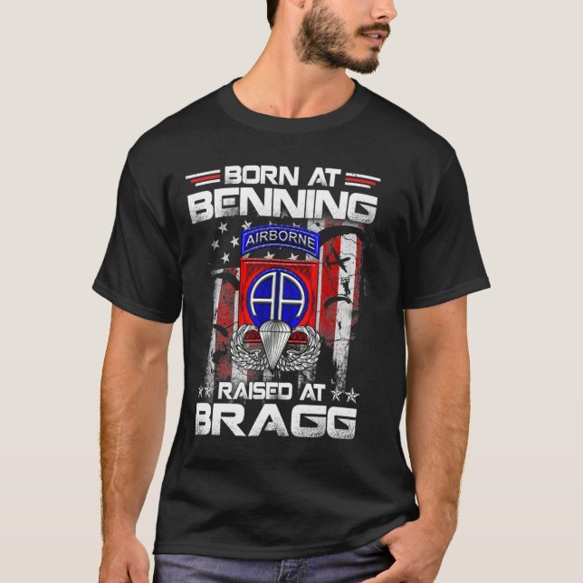 Camiseta Nacido En Ft Benning Elevado Fort Bragg Airborne4 (Anverso)