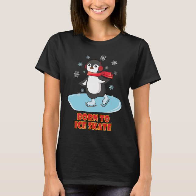 Camiseta Nacido En Hielo Skate Cute Penguin (Anverso)