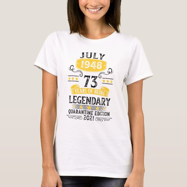 Camiseta Nacido En Julio De 1948 73 Años De Edad (Anverso)