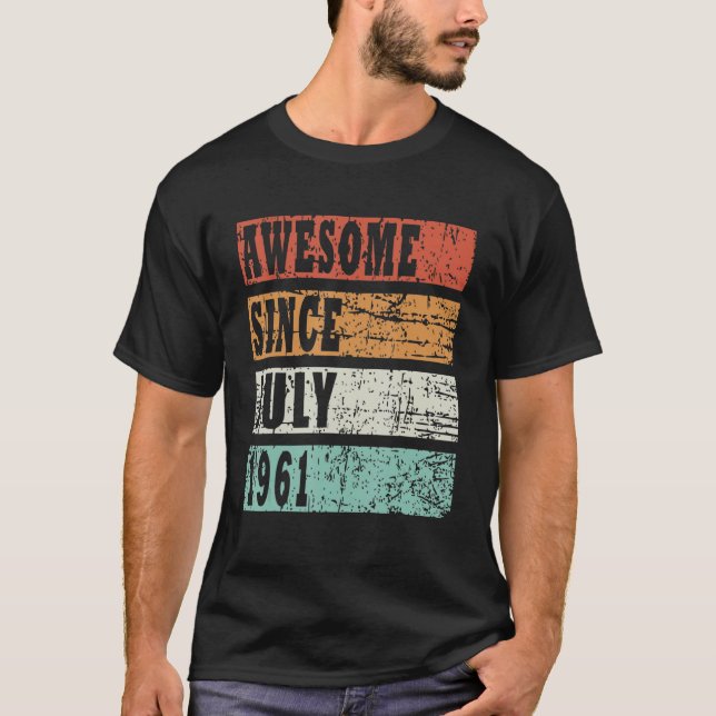 Camiseta Nacido En Julio De 1961 Idea Retro (Anverso)