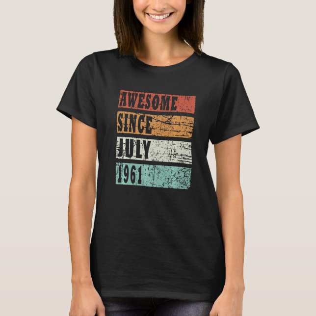 Camiseta Nacido En Julio De 1961 Idea Retro (Anverso)