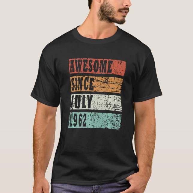 Camiseta Nacido En Julio De 1962 Retro Idea (Anverso)