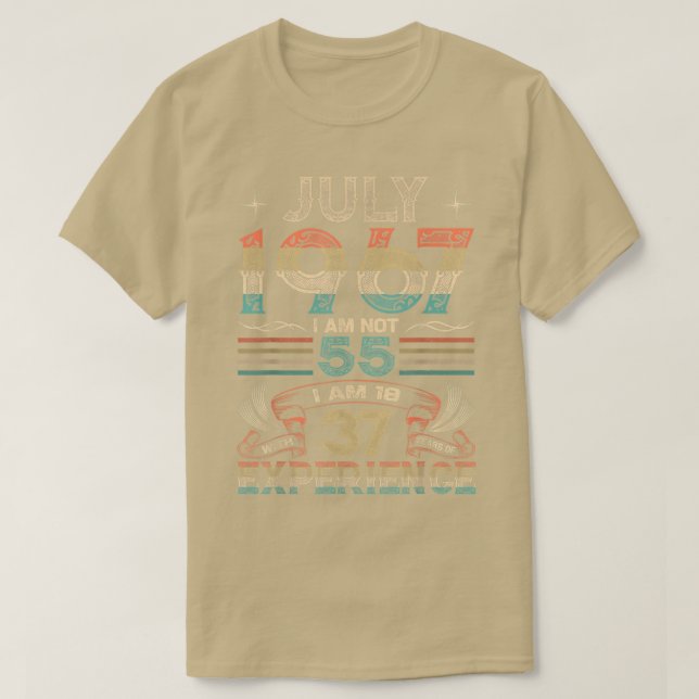 Camiseta Nacido en julio de 1967 55º cumpleaños Hecho en 19 (Diseño del anverso)