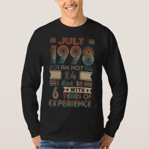 Camiseta Nacido en julio de 1998 24º Cumpleaños Hecho En 19