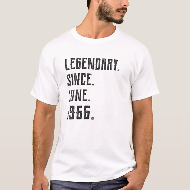 Camiseta Nacido en junio de 1966 Legendario desde 1966 55 a (Anverso)