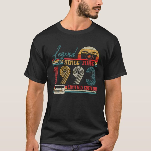 Camiseta Nacido en junio de 1993 Leyenda desde junio de 199 (Anverso)