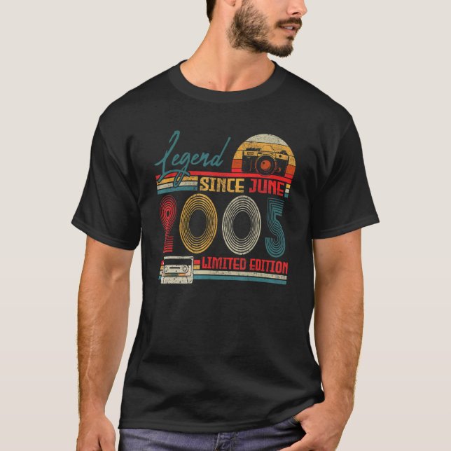 Camiseta Nacido en junio de 2005 Leyenda desde junio de 200 (Anverso)