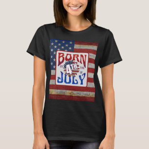Camiseta Nacido En La Bandera De Estados Unidos El 4 De Jul