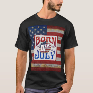 Camiseta Nacido En La Bandera De Estados Unidos El 4 De Jul