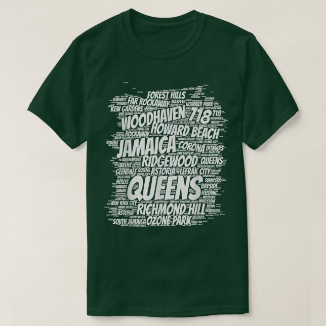 Camiseta Nacido en la ciudad de nueva york en reinas  (Diseño del anverso)