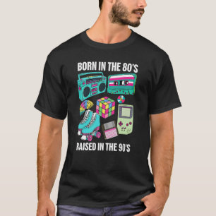Camiseta Nacido en la década de los 80 elevado en la nostal