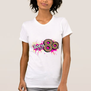 Camiseta Nacido en la tee del logo de mujeres de los 80