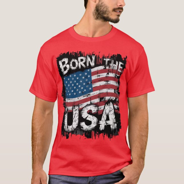 Camiseta Nacido en la tendencia estadounidense (Anverso)
