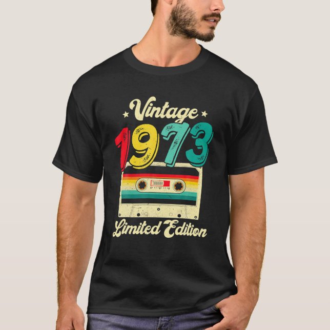 Camiseta Nacido en la Vieja Cinta Cassette 1973 (Anverso)