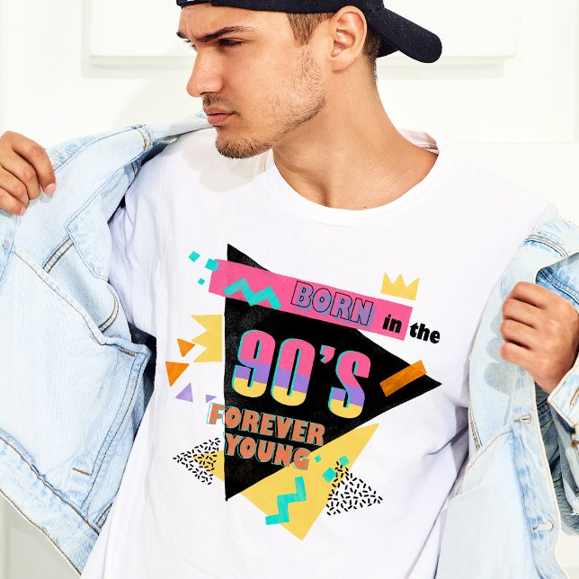 Camiseta Nacido en los años 90 para siempre joven memphis r (Born in the 90s forever young memphis retro T-Shirt)