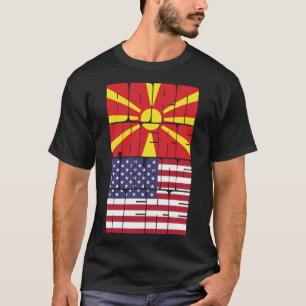 Camiseta Nacido en Macedonia Pertenezco Americano