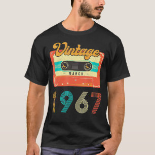 Camiseta Nacido en marzo de 1967 53 años Cumpleaños Retro C