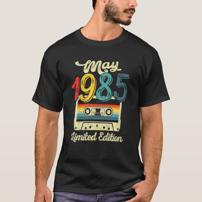 Camiseta Nacido En Mayo De 1985 Cinta De Cassette 36º Cumpl (Anverso)